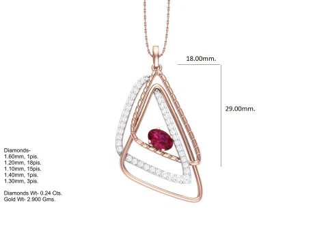 3D Printable Cad jewelry design of Lady diamond Pendant 3D Model