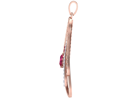 3D Printable Cad jewelry design of Lady diamond Pendant 3D Model