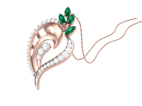 3D Printable Cad jewelry design of Lady diamond Pendant 3D Model