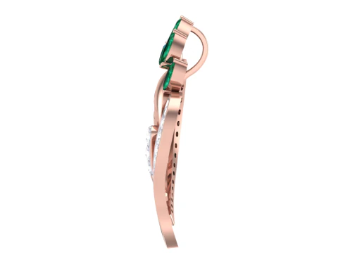 3D Printable Cad jewelry design of Lady diamond Pendant 3D Model