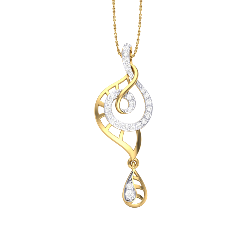 3D Printable Cad jewelry design of Lady diamond Pendant Model 3D .c4d .max .obj .3ds .fbx .stl .blend