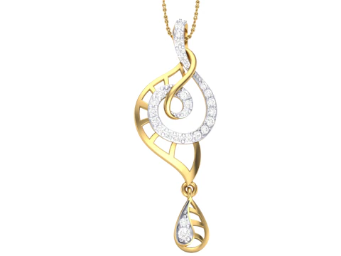 Desain perhiasan Cad 3D yang dapat dicetak dari Liontin Berlian Wanita Model 3D