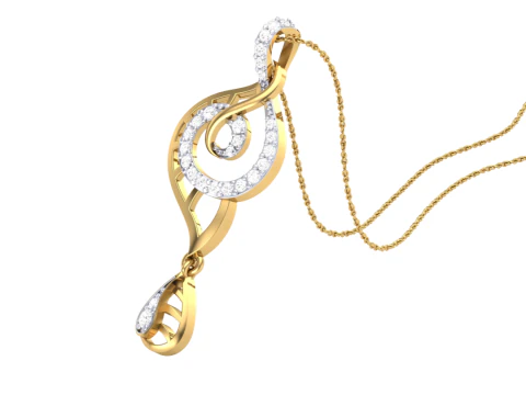 3D Printable Cad jewelry design of Lady diamond Pendant 3D Model