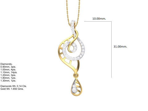 3D Printable Cad jewelry design of Lady diamond Pendant Model 3D