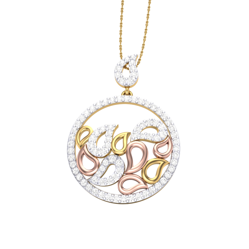 3D Printable Cad jewelry design of Lady diamond Pendant 3Dモデル .c4d .max .obj .3ds .fbx .stl .blend