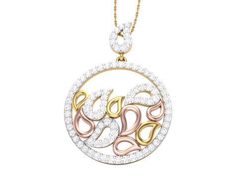 3D Printable Cad jewelry design of Lady diamond Pendant Modelo 3D