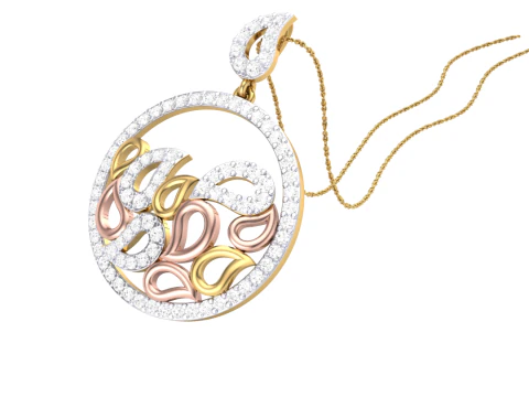 3D Printable Cad jewelry design of Lady diamond Pendant 3D Model