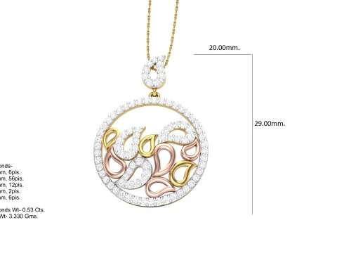 3D Printable Cad jewelry design of Lady diamond Pendant 3D Model