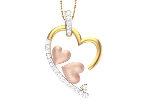 Design di gioielli Cad stampabile in 3D del pendente con diamanti Lady Modello 3D