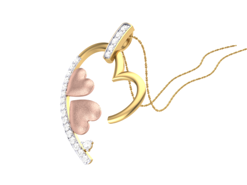3D Printable Cad jewelry design of Lady diamond Pendant Modelo 3D