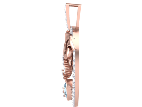 3D Printable Cad jewelry design of Lady diamond Pendant Modelo 3D