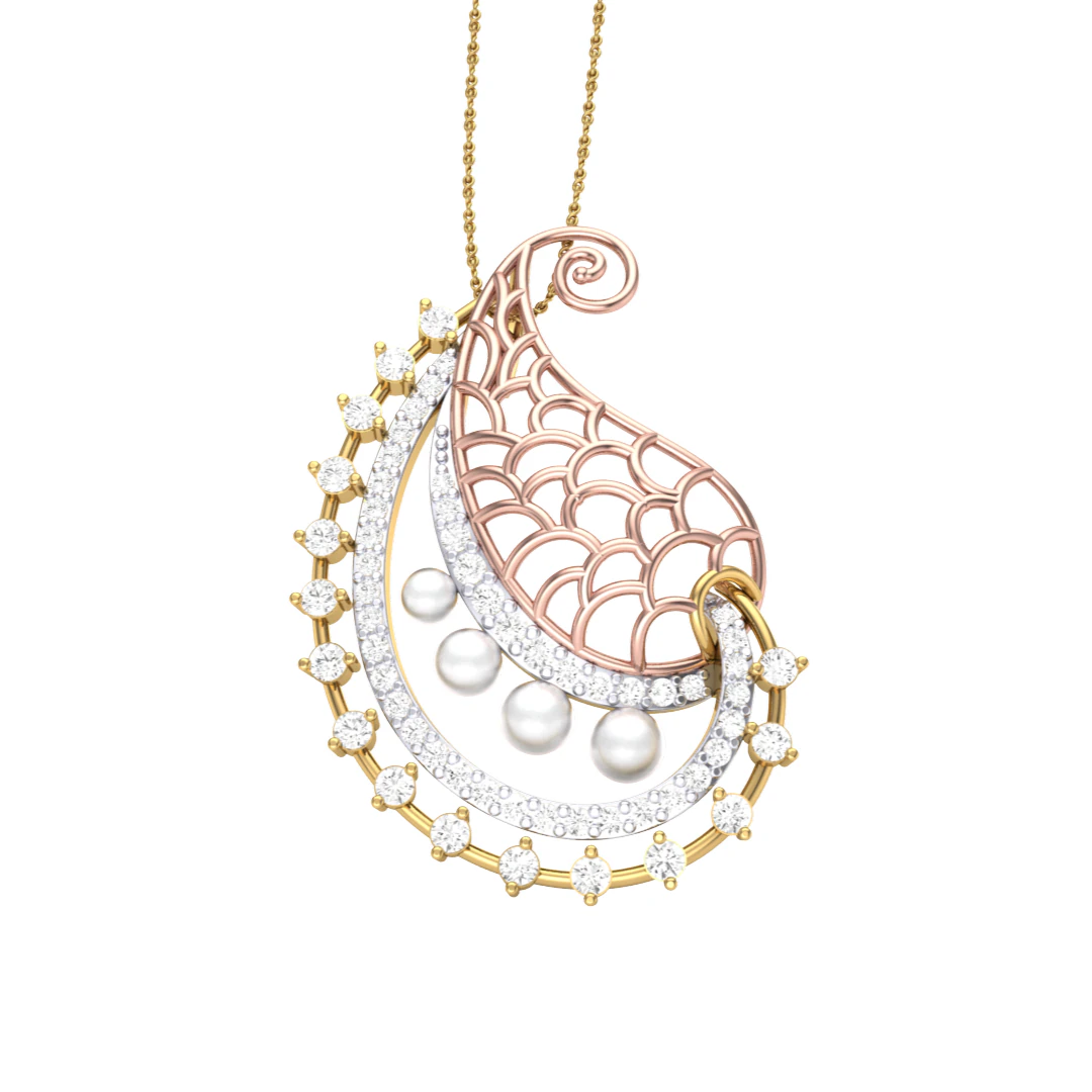 3D Printable Cad jewelry design of Lady diamond Pendant 3D Model .c4d .max .obj .3ds .fbx .stl .blend 
