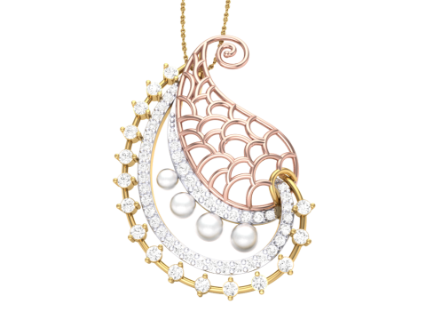 3D Printable Cad jewelry design of Lady diamond Pendant 3D Модель