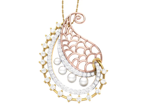 Projekt biżuterii Cad do druku 3D z diamentowym wisiorkiem Lady Model 3D