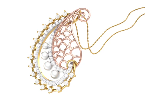 3D Printable Cad jewelry design of Lady diamond Pendant 3D Model