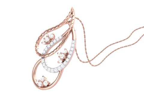 3D Printable Cad jewelry design of Lady diamond Pendant 3D Model