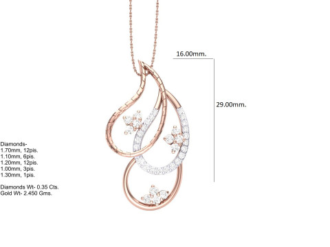 3D Printable Cad jewelry design of Lady diamond Pendant Modèle 3D
