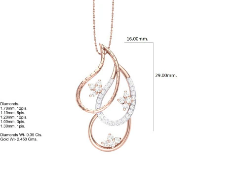 3D Printable Cad jewelry design of Lady diamond Pendant 3D Model