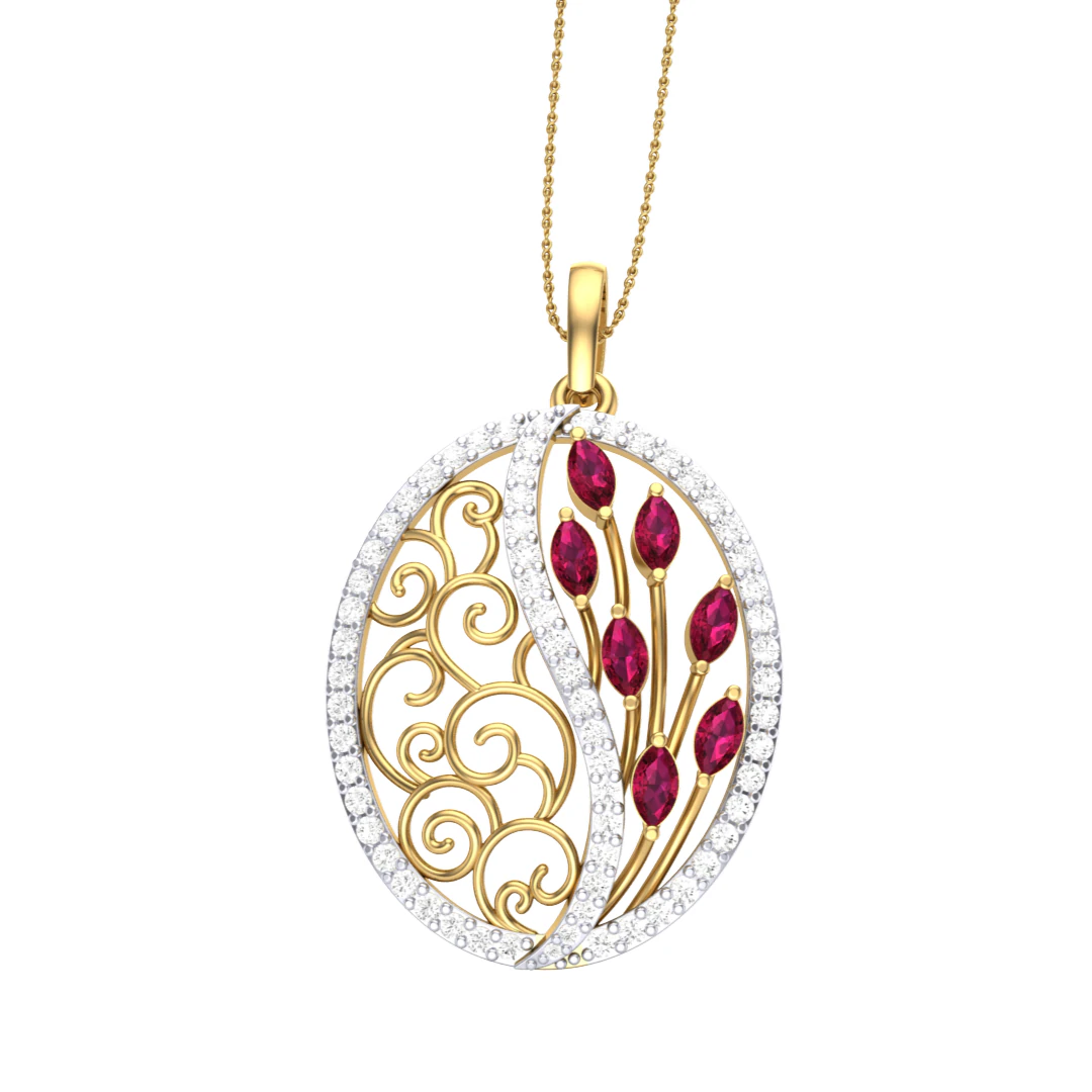 3D Printable Cad jewelry design of Lady diamond Pendant 3D Model .c4d .max .obj .3ds .fbx .stl .blend 