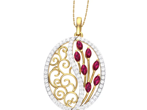 Design di gioielli Cad stampabile in 3D del pendente con diamanti Lady Modello 3D