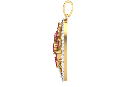 3D Printable Cad jewelry design of Lady diamond Pendant 3D Model