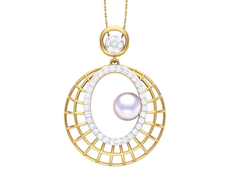 3D Printable Cad jewelry design of Lady diamond Pendant 3D Model