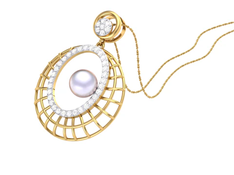 3D Printable Cad jewelry design of Lady diamond Pendant 3D Model