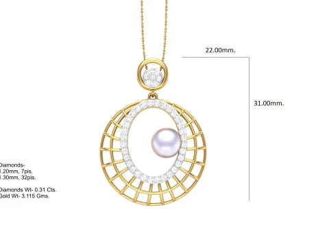 3D Printable Cad jewelry design of Lady diamond Pendant 3D Model