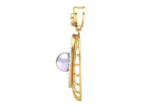 3D Printable Cad jewelry design of Lady diamond Pendant 3D Model