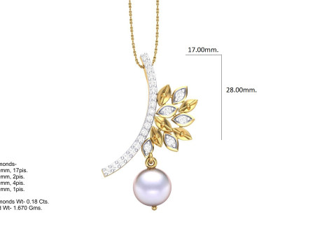 3D Printable Cad jewelry design of Lady diamond Pendant Modèle 3D