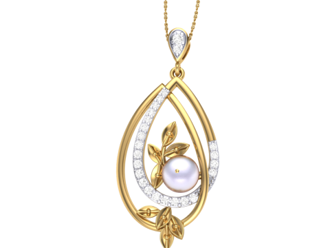 3D Printable Cad jewelry design of Lady diamond Pendant Modèle 3D