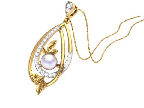 3D Printable Cad jewelry design of Lady diamond Pendant 3D Model