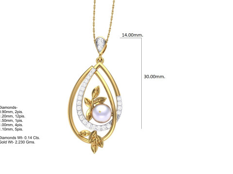 3D Printable Cad jewelry design of Lady diamond Pendant 3D Model
