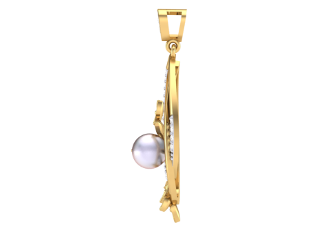 3D Printable Cad jewelry design of Lady diamond Pendant 3D Model