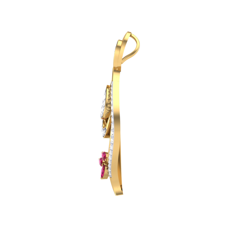 3D Printable Cad jewelry design of Lady diamond Pendant 3D Model .c4d .max .obj .3ds .fbx .stl .blend