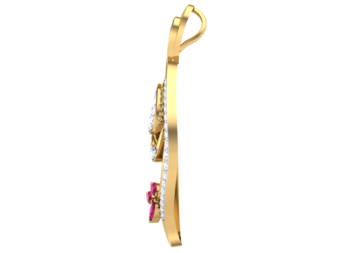 3D Printable Cad jewelry design of Lady diamond Pendant 3D 模型