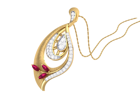 3D Printable Cad jewelry design of Lady diamond Pendant 3D Model