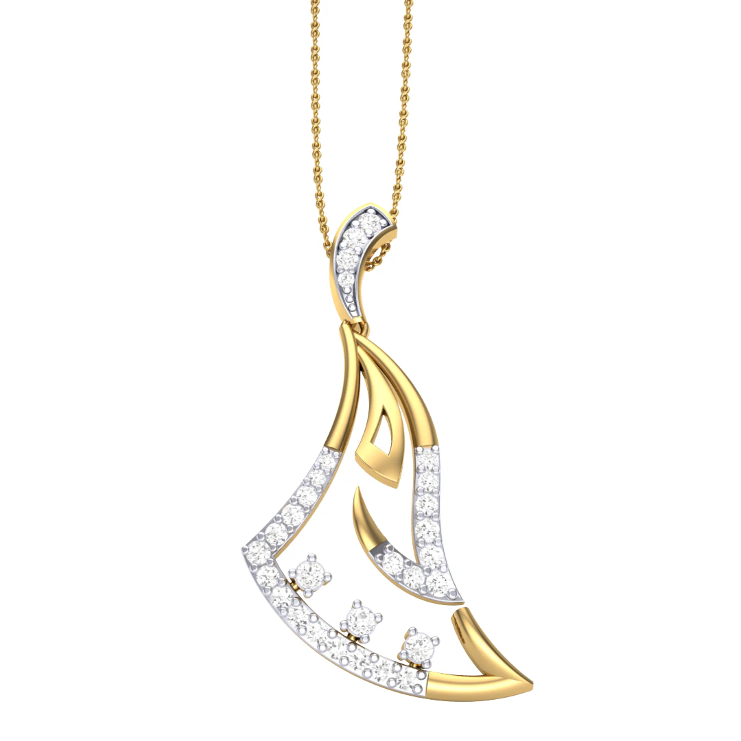 3D Printable Cad jewelry design of Lady diamond Pendant 3D Model .c4d .max .obj .3ds .fbx .stl .blend 