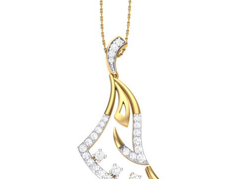 3D Printable Cad jewelry design of Lady diamond Pendant 3D 模型