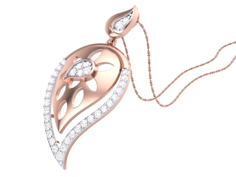3D Printable Cad jewelry design of Lady diamond Pendant 3D Model