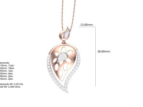 3D Printable Cad jewelry design of Lady diamond Pendant 3D Model