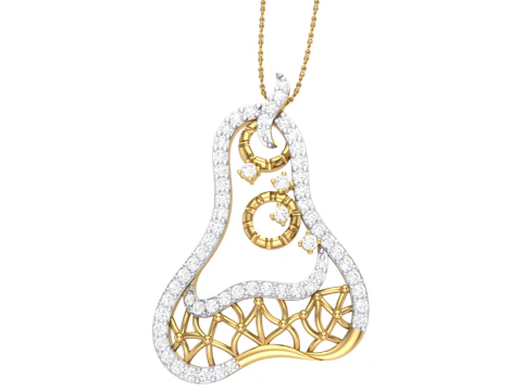 3D Printable Cad jewelry design of Lady diamond Pendant 3D Model