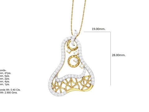 3D Printable Cad jewelry design of Lady diamond Pendant 3D 모델