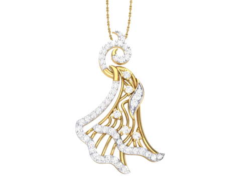 3D Printable Cad jewelry design of Lady diamond Pendant 3D 模型