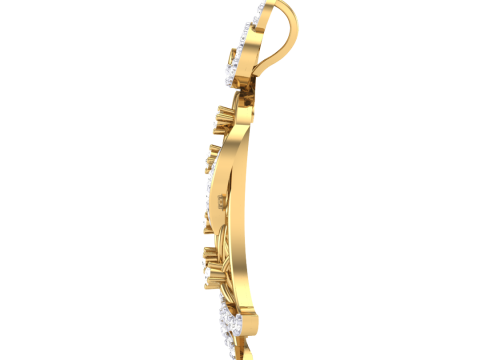 3D Printable Cad jewelry design of Lady diamond Pendant Model 3D