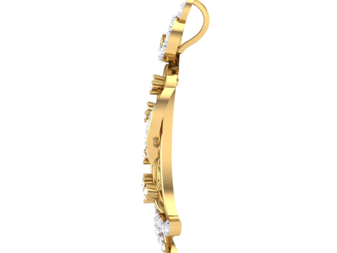 3D Printable Cad jewelry design of Lady diamond Pendant 3D Model