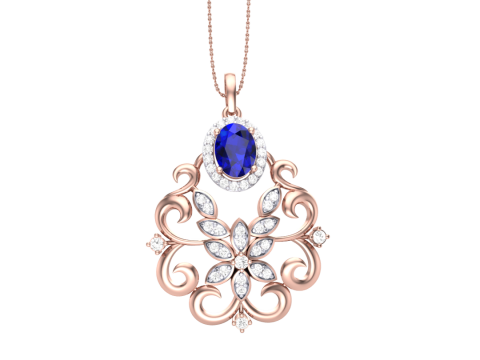 3D Printable Cad jewelry design of Lady diamond Pendant 3D 模型