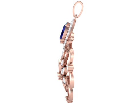 3D Printable Cad jewelry design of Lady diamond Pendant 3D Model