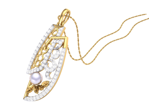 3D Printable Cad jewelry design of Lady diamond Pendant 3D मॉडल