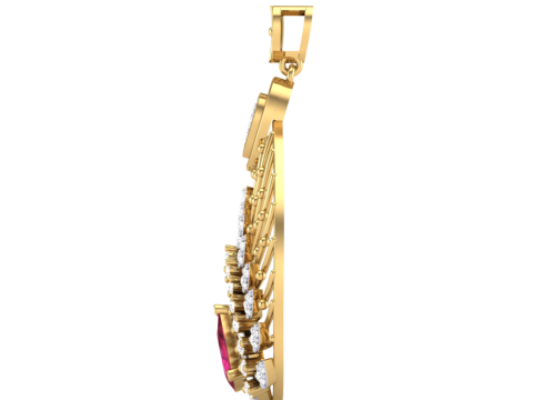 3D Printable Cad jewelry design of Lady diamond Pendant Modelo 3D